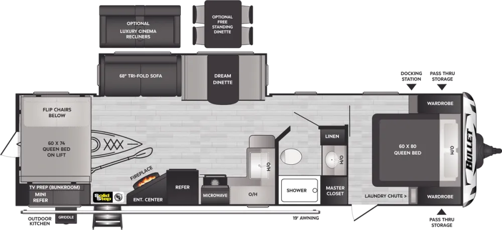 Floorplan of RV model 312BHS