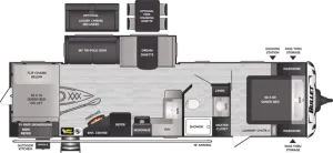 Floorplan of RV model 312BHS