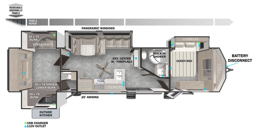 Floorplan of RV model 42QBQ