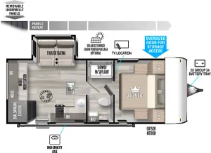 Floorplan of RV model 163RDSK