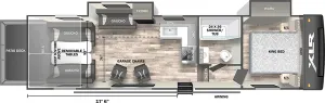 Floorplan of RV model 28DK5