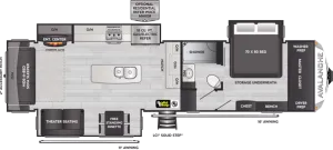 Floorplan of RV model 322RL