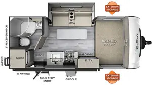 Floorplan of RV model E19FBS