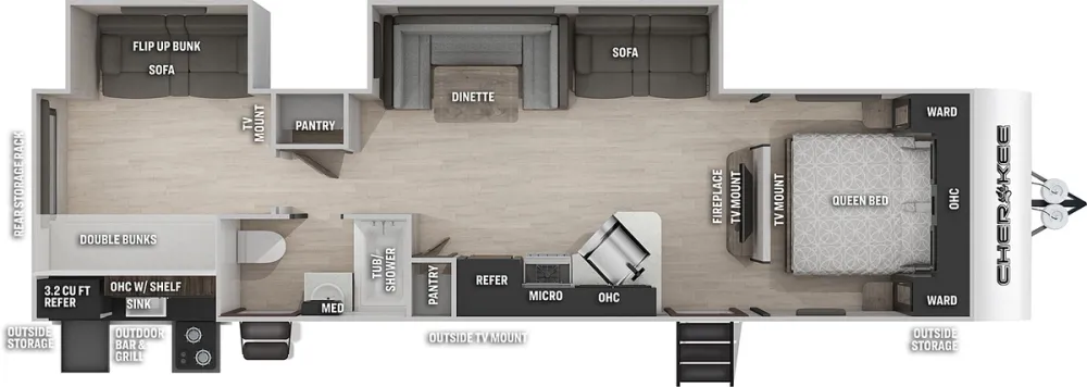 Floorplan of RV model 294BH