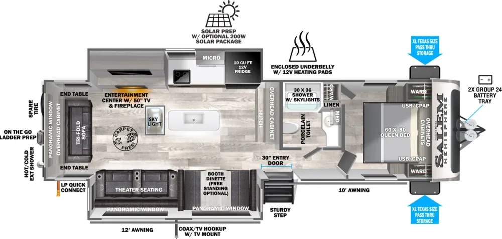 Floorplan of RV model 271RL