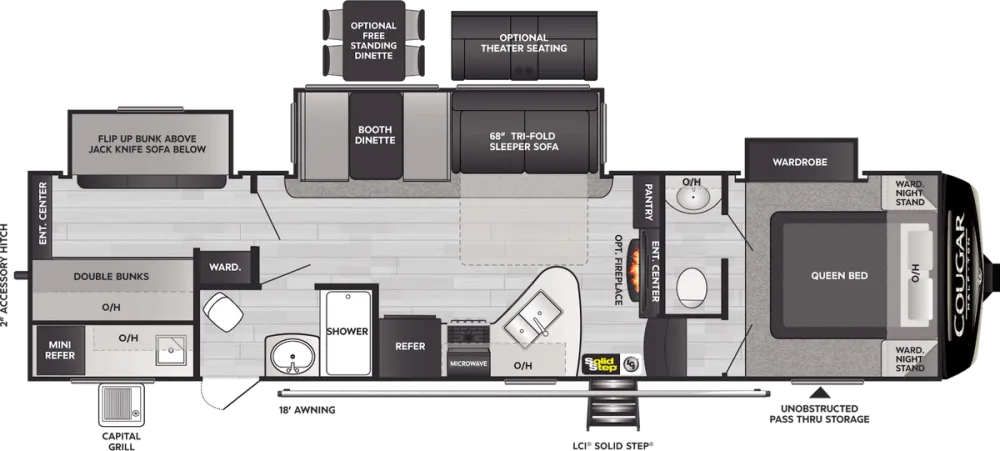 Floorplan of RV model 32BHS