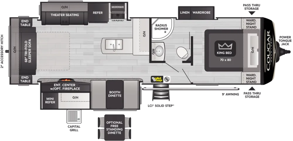 Floorplan of RV model 29RLKWE