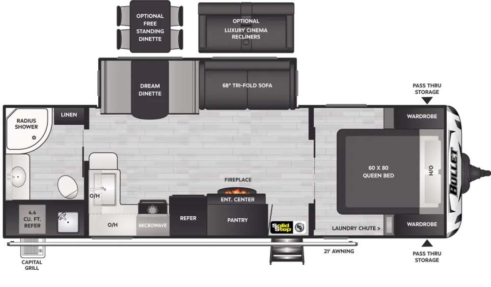 Floorplan of RV model 260RBS