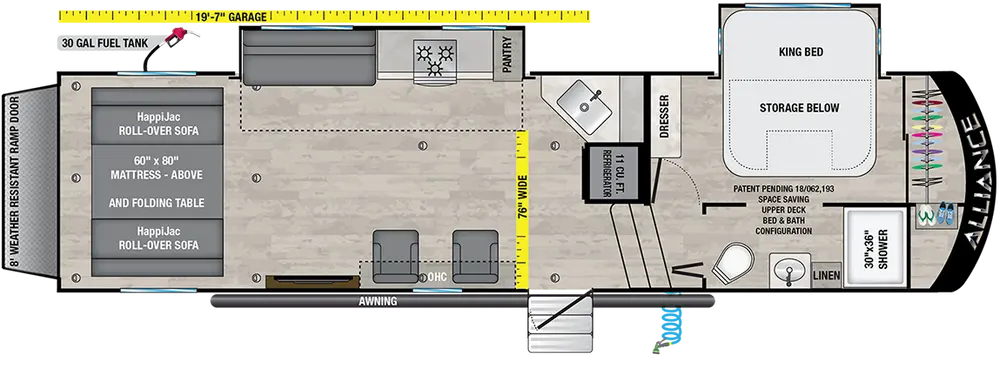 Floorplan of RV model All Access Series 30A20