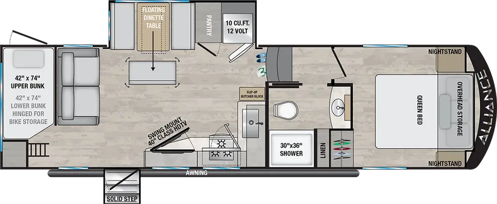 Floorplan of RV model All Access Series 28BH