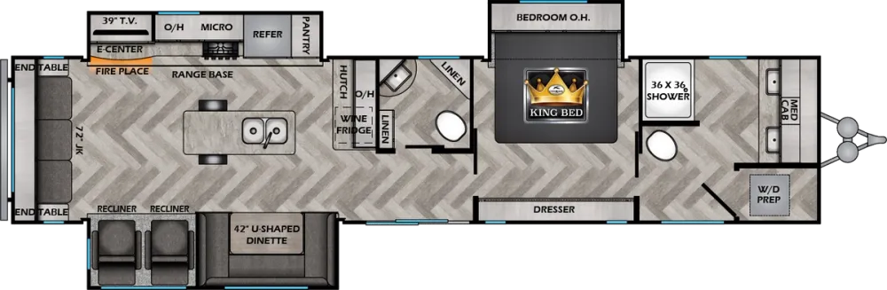 Floorplan of RV model ZR380FB