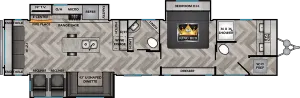 Floorplan of RV model ZR380FB