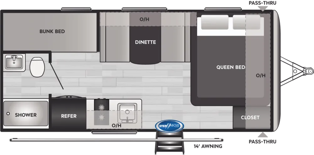 Floorplan of RV model 1800BH