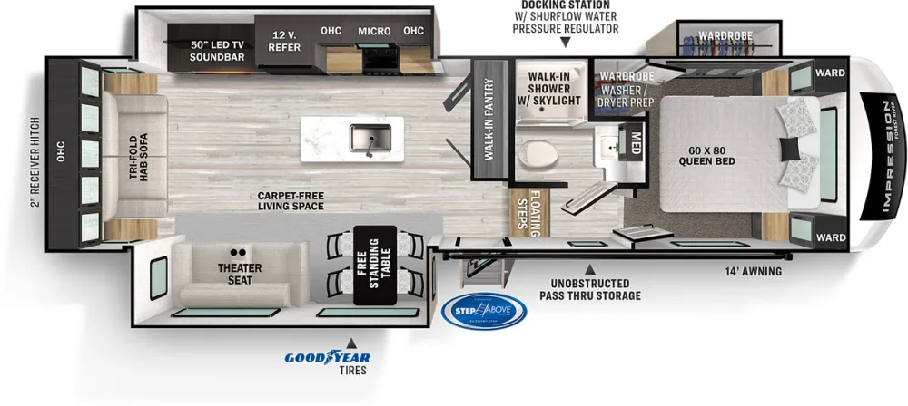 Floorplan of RV model 280RL