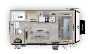 Floorplan of RV model 170MRB