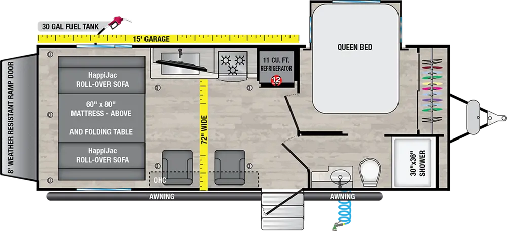 Floorplan of RV model 21T15