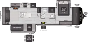 Floorplan of RV model 33RLI