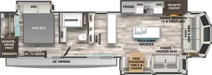 Floorplan of RV model 40CBAR