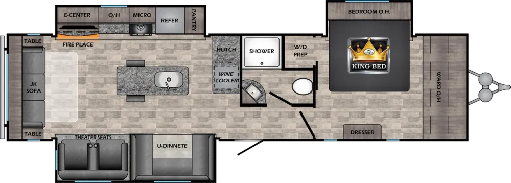 Floorplan of RV model VL34RE