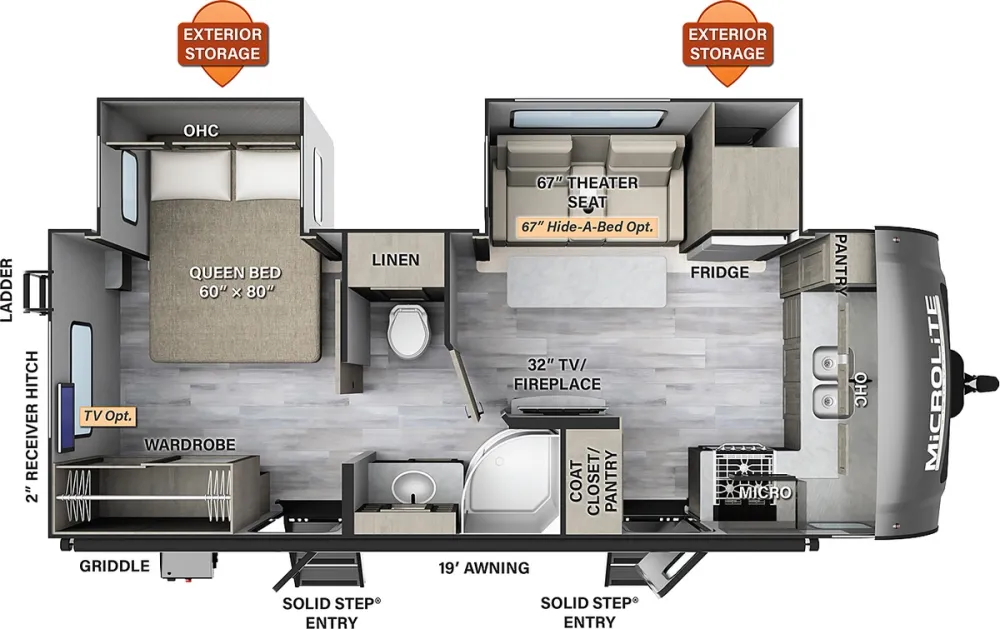 Floorplan of RV model 25FKBS