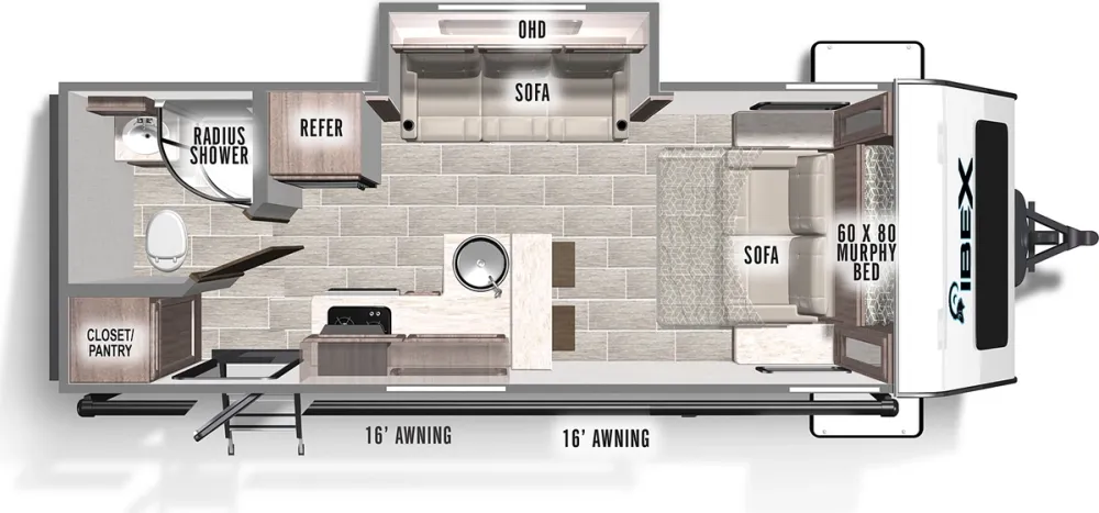 Floorplan of RV model 19MSB