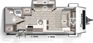 Floorplan of RV model 19MSB