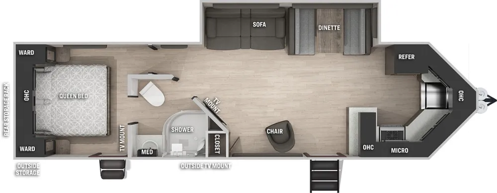 Floorplan of RV model 274VFK