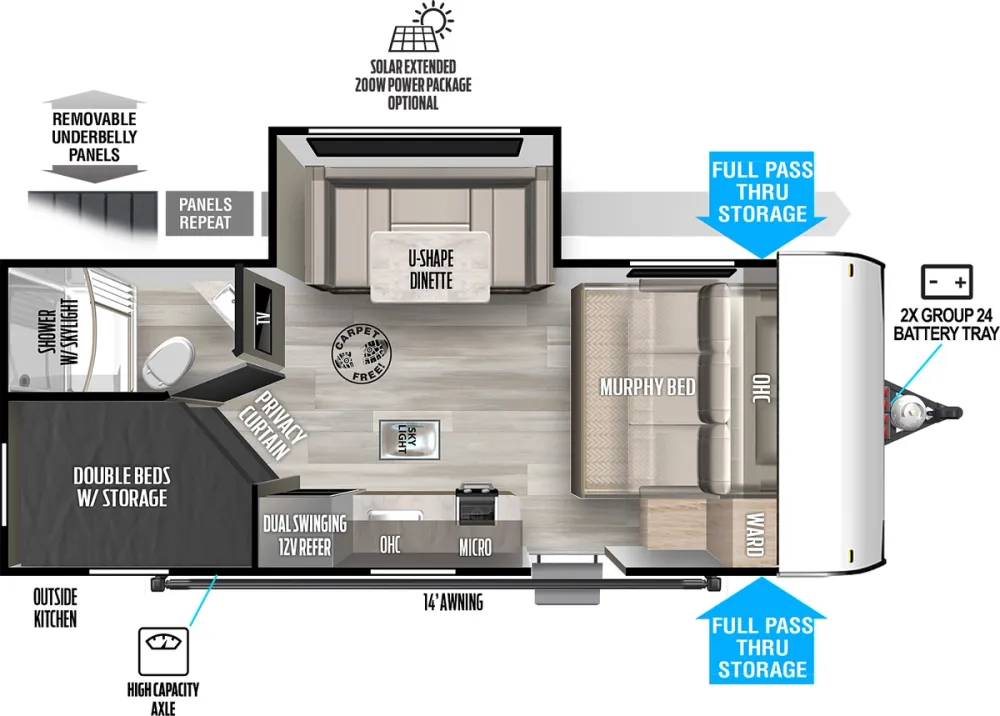 Floorplan of RV model 178BHSK