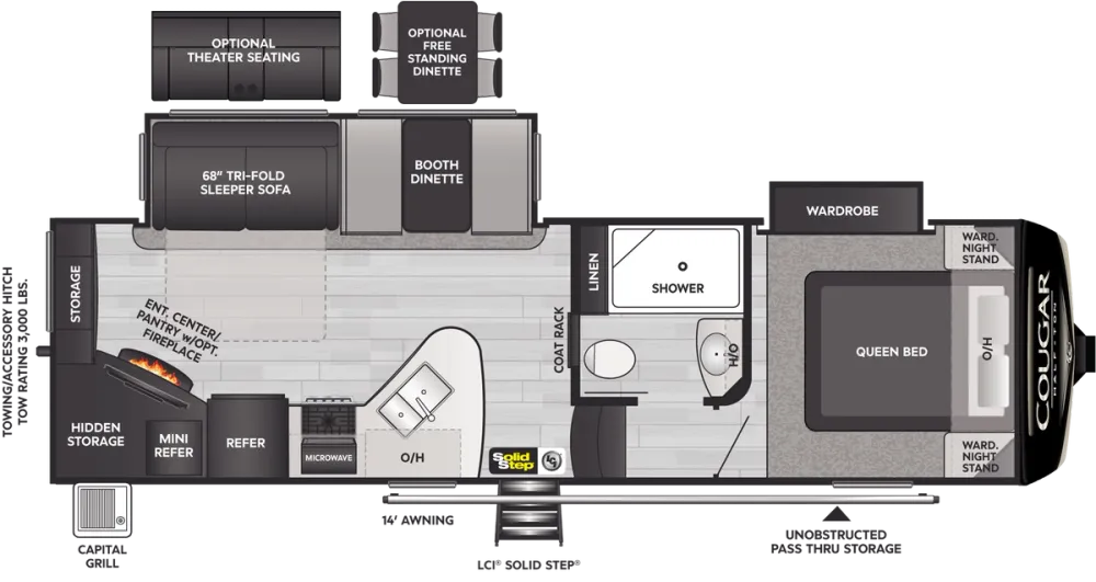 Floorplan of RV model 25RES