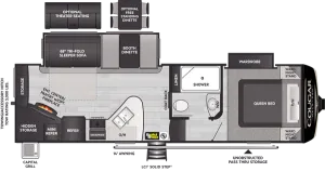 Floorplan of RV model 25RES