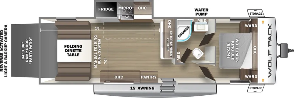 Floorplan of RV model 23GOLD15