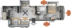 Floorplan of RV model 8529CLBS