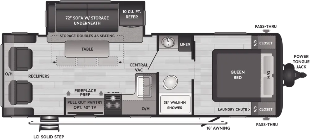 Floorplan of RV model 253RL