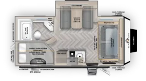 Floorplan of RV model 191MDB