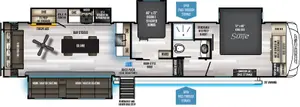 Floorplan of RV model 3880SUITE