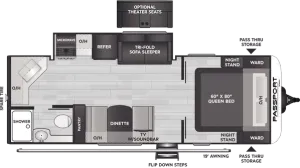 Floorplan of RV model 229RKWE