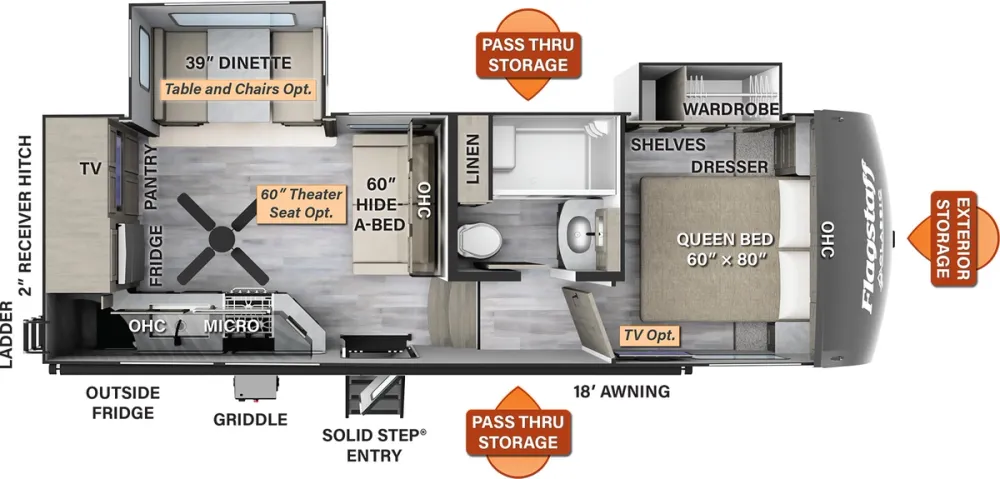 Floorplan of RV model 524EWS