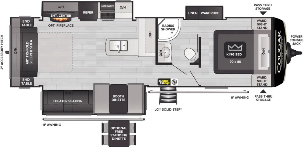 Floorplan of RV model 29RLSWE