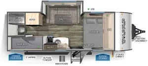 Floorplan of RV model 17JG