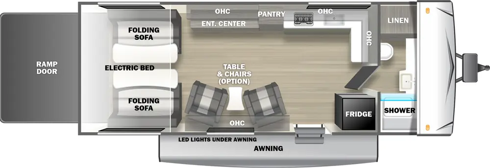 Floorplan of RV model 2450GLE