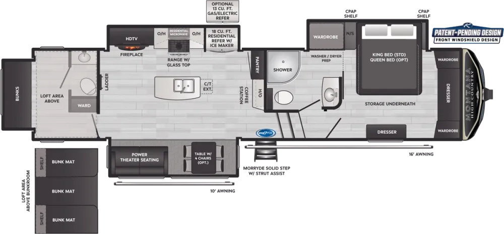 Floorplan of RV model 335BH