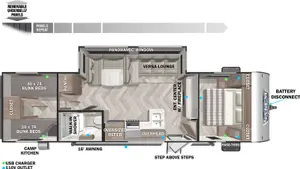 Floorplan of RV model 282QBXL