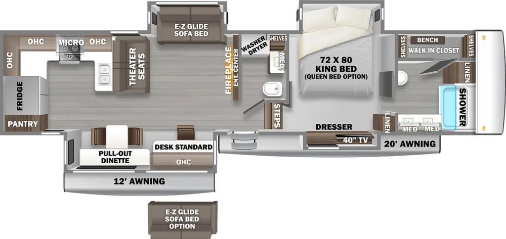 Floorplan of RV model 39RKFB