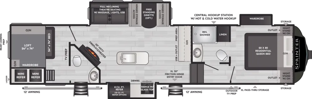 Floorplan of RV model 35BH