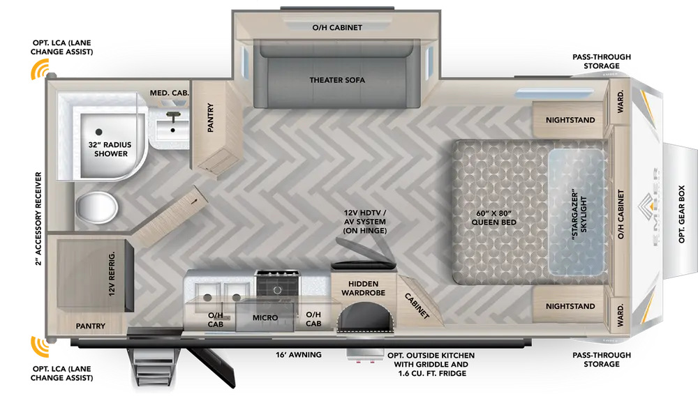 Floorplan of RV model 20FB