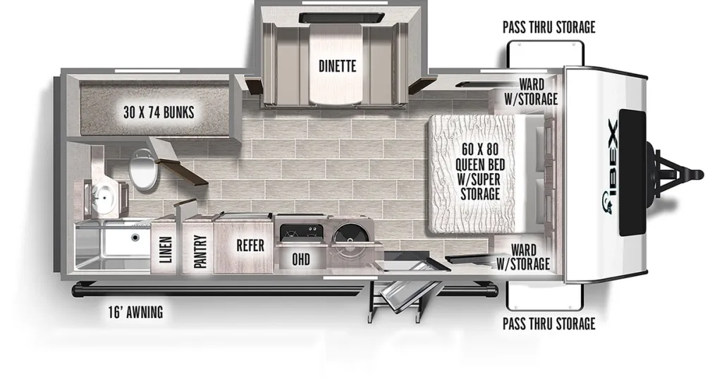 Floorplan of RV model 20BHS