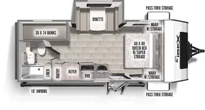 Floorplan of RV model 20BHS