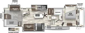 Floorplan of RV model 350BH