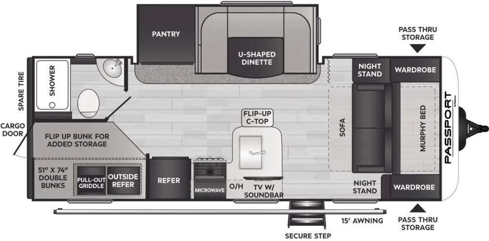 Floorplan of RV model 221BH