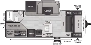 Floorplan of RV model 221BH